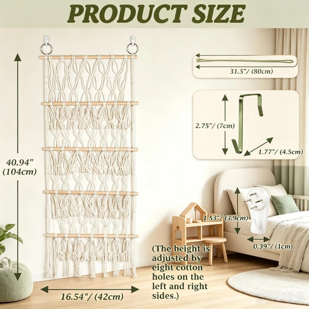 Hanging Rope Toy Storage Hammock for Stuffed Animals and Plush Toys - Image 2