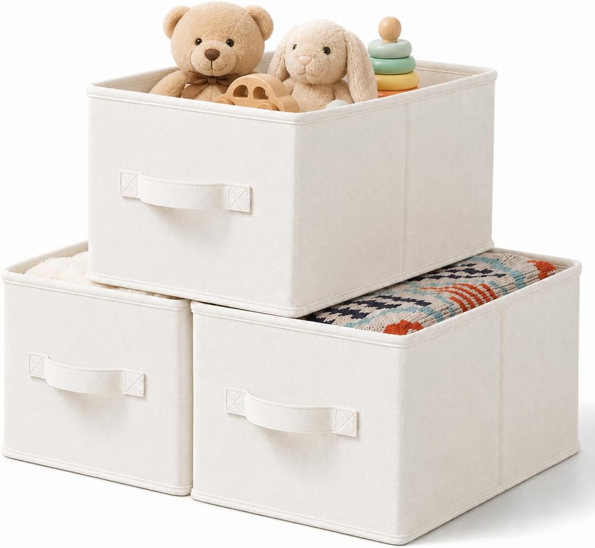 Canvas Toy Storage Bags with Zipper for Toys and Plush Animals - Image 2