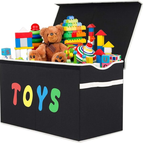 Collapsible Toy Storage Box with Lid, Large Capacity Toy Organizer Bin