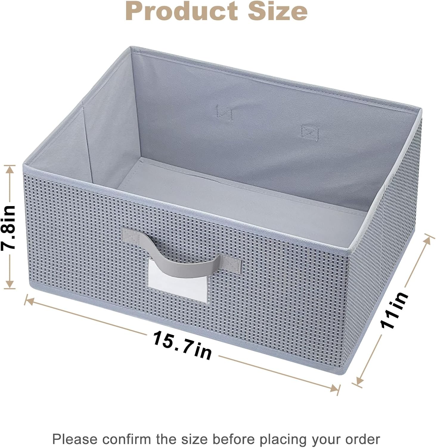 Foldable Fabric Toy Storage Basket with Label Slot - Image 2