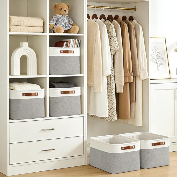 Decorative Fabric Toy Storage Basket with Handles