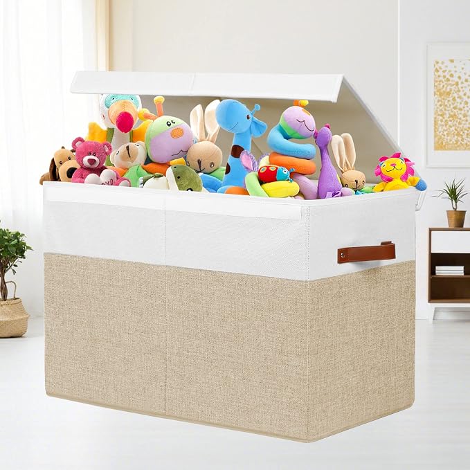 Foldable Canvas Toy Storage Baskets with Handles