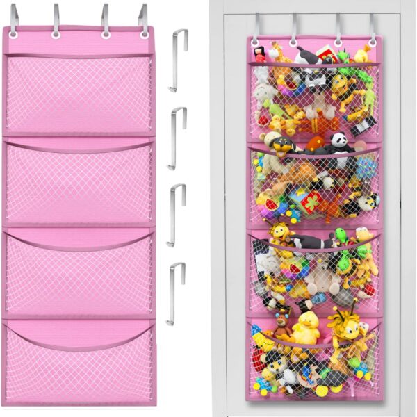Over Door Stuffed Animal Organizer with Breathable Hanging Pockets