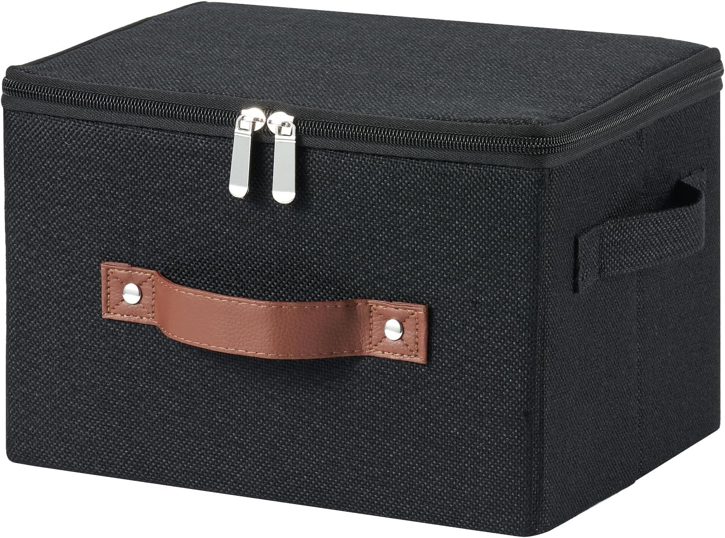 Foldable Toy Storage Baskets with Zippered Lids - Image 2