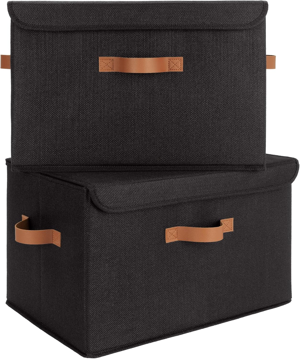 Foldable Fabric Toy Storage Bin with Lid and Handle - Image 2