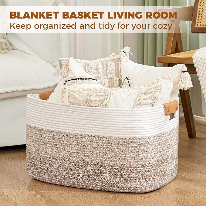 Woven Toy Storage Basket with Carry Handles - Image 2